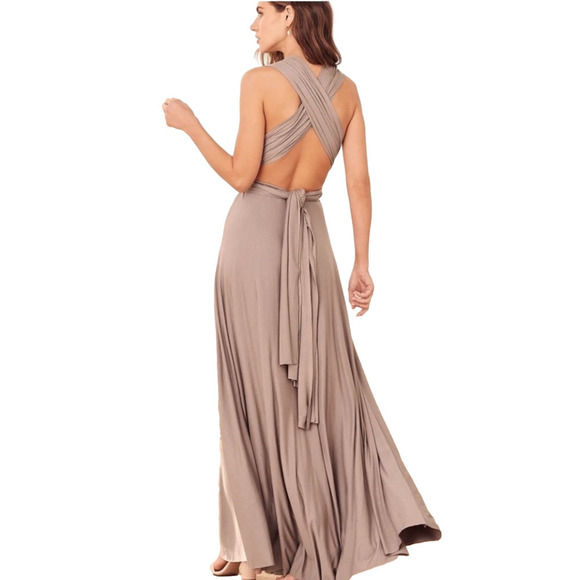 Champagne Convertible Wrap Dress Size Medium Voted Number 1 Dress on Earth - Picture 13 of 15